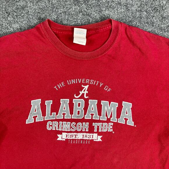 Gildan T-Shirt Mens Size L Crimson Red University of Alabama Crimson Tide - Picture 1 of 8